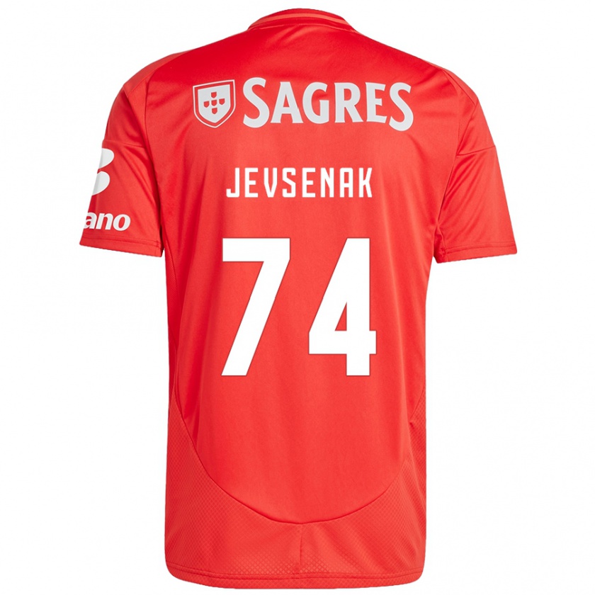 Kandiny Hombre Camiseta Zan Jevsenak #74 Rojo Blanco 1ª Equipación 2024/25 La Camisa Chile