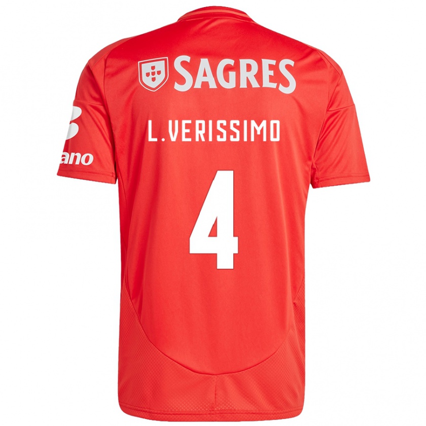 Kandiny Hombre Camiseta Lucas Verissimo #4 Rojo Blanco 1ª Equipación 2024/25 La Camisa Chile