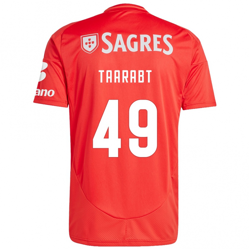 Kandiny Hombre Camiseta Adel Taarabt #49 Rojo Blanco 1ª Equipación 2024/25 La Camisa Chile