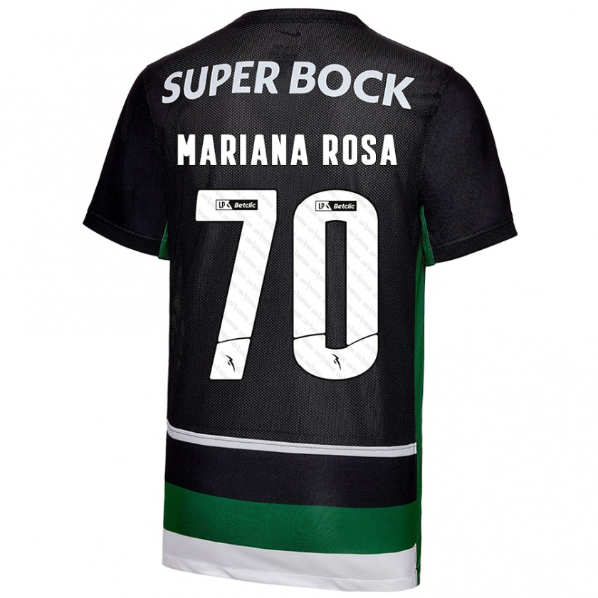 Kandiny Hombre Camiseta Mariana Silva Pinto Vilaça Da Rosa #70 Negro Blanco Verde 1ª Equipación 2024/25 La Camisa Chile