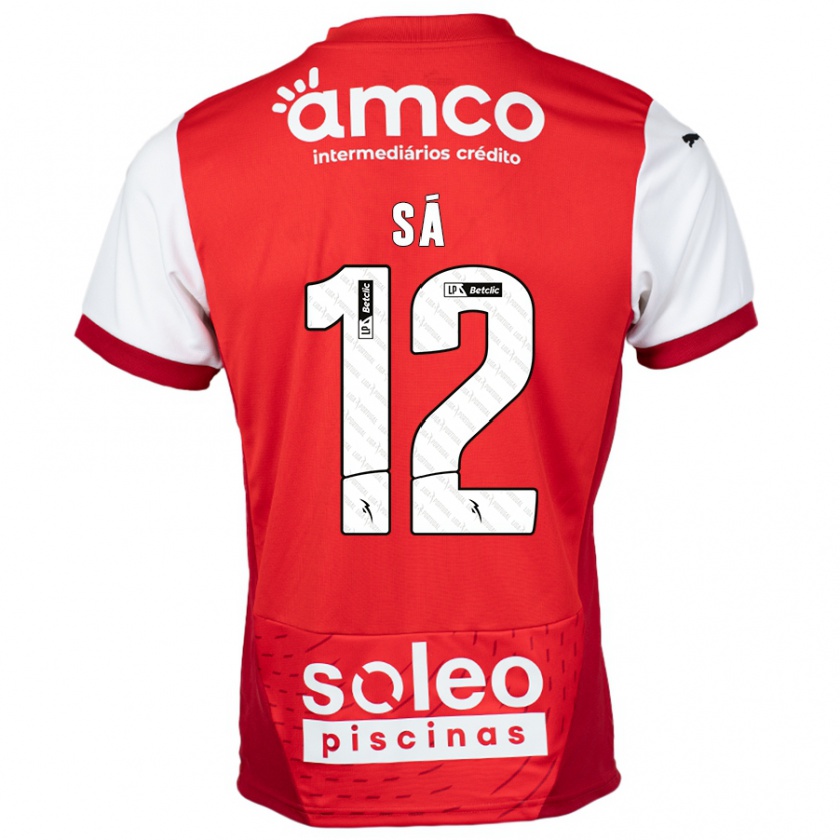 Kandiny Hombre Camiseta Tiago Sá #12 Rojo Blanco 1ª Equipación 2024/25 La Camisa Chile