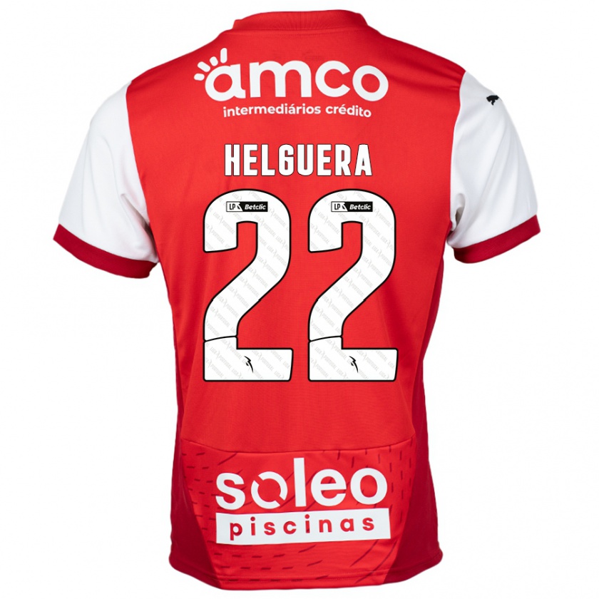 Kandiny Hombre Camiseta Thiago Helguera #22 Rojo Blanco 1ª Equipación 2024/25 La Camisa Chile