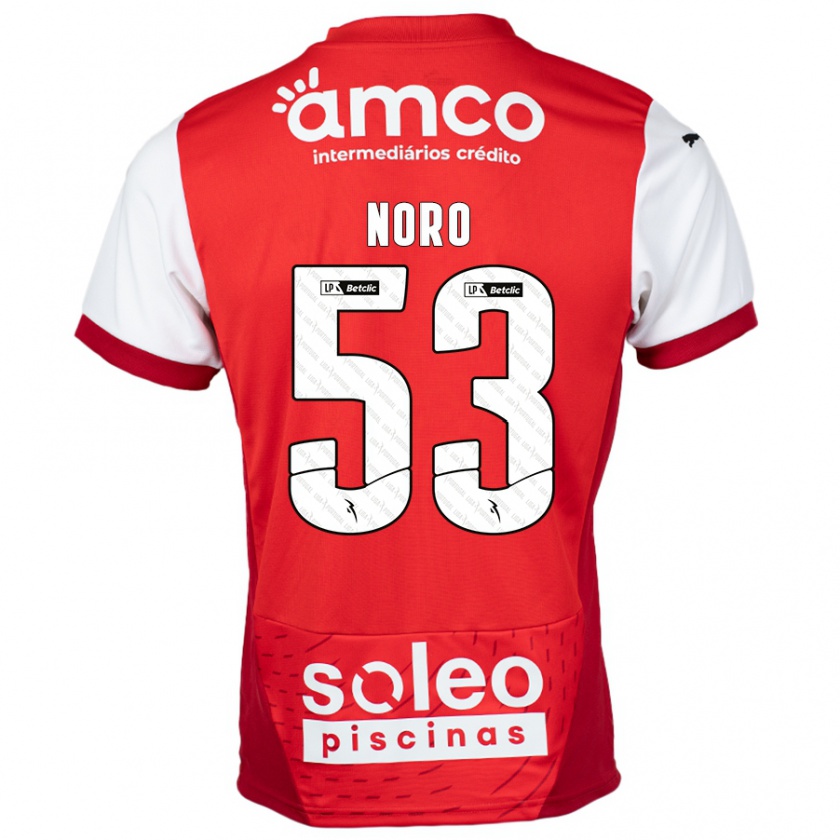 Kandiny Hombre Camiseta Jonatás Noro #53 Rojo Blanco 1ª Equipación 2024/25 La Camisa Chile