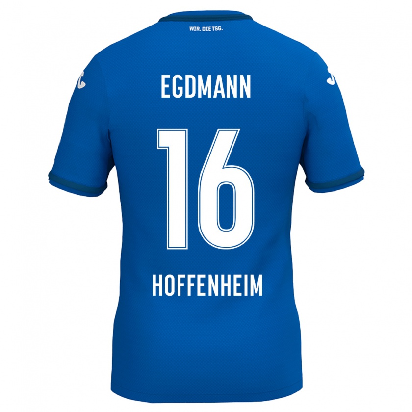 Kandiny Hombre Camiseta Mika Egdmann #16 Azul Real 1ª Equipación 2024/25 La Camisa Chile