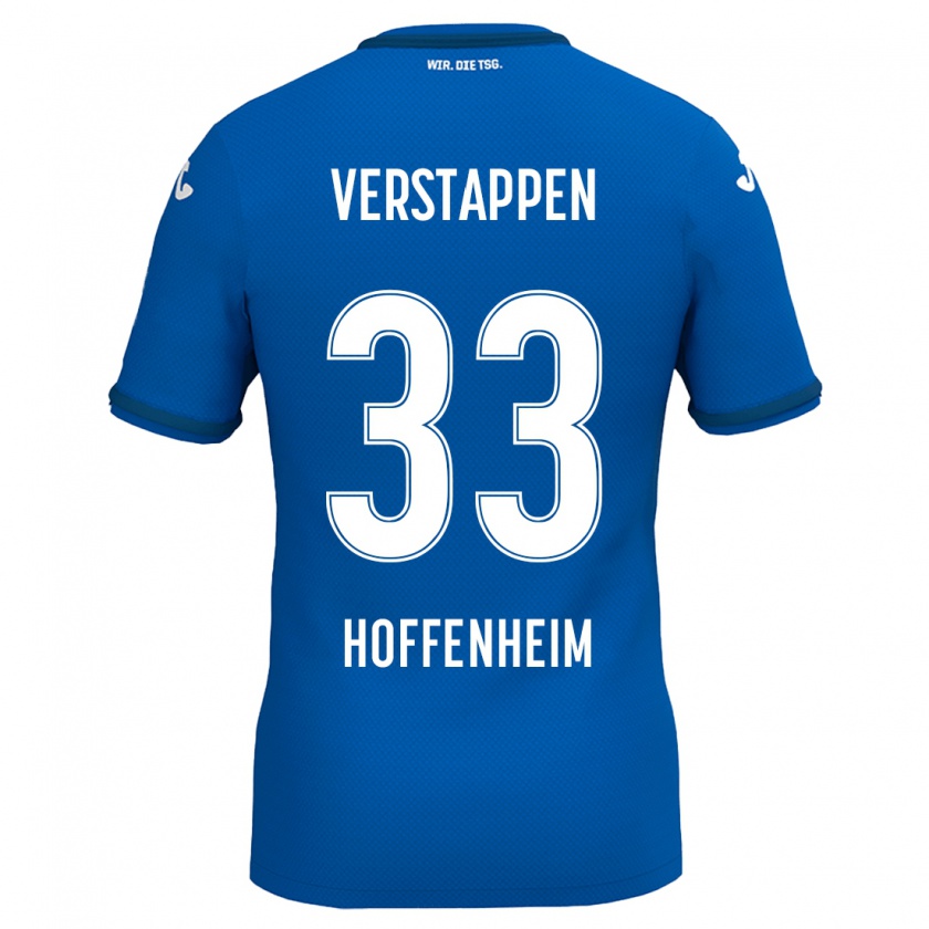 Kandiny Hombre Camiseta Eric Verstappen #33 Azul Real 1ª Equipación 2024/25 La Camisa Chile