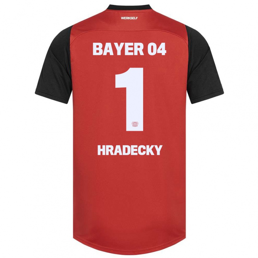 Kandiny Hombre Camiseta Lukas Hradecky #1 Rojo Negro 1ª Equipación 2024/25 La Camisa Chile