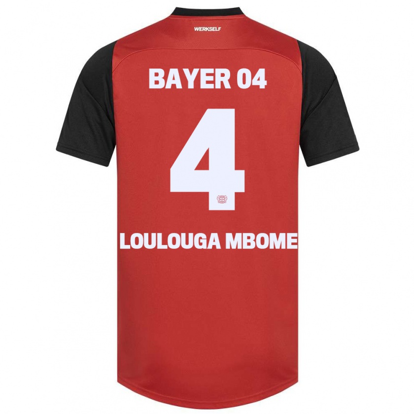 Kandiny Hombre Camiseta Adrien Loulouga Mbome #4 Rojo Negro 1ª Equipación 2024/25 La Camisa Chile