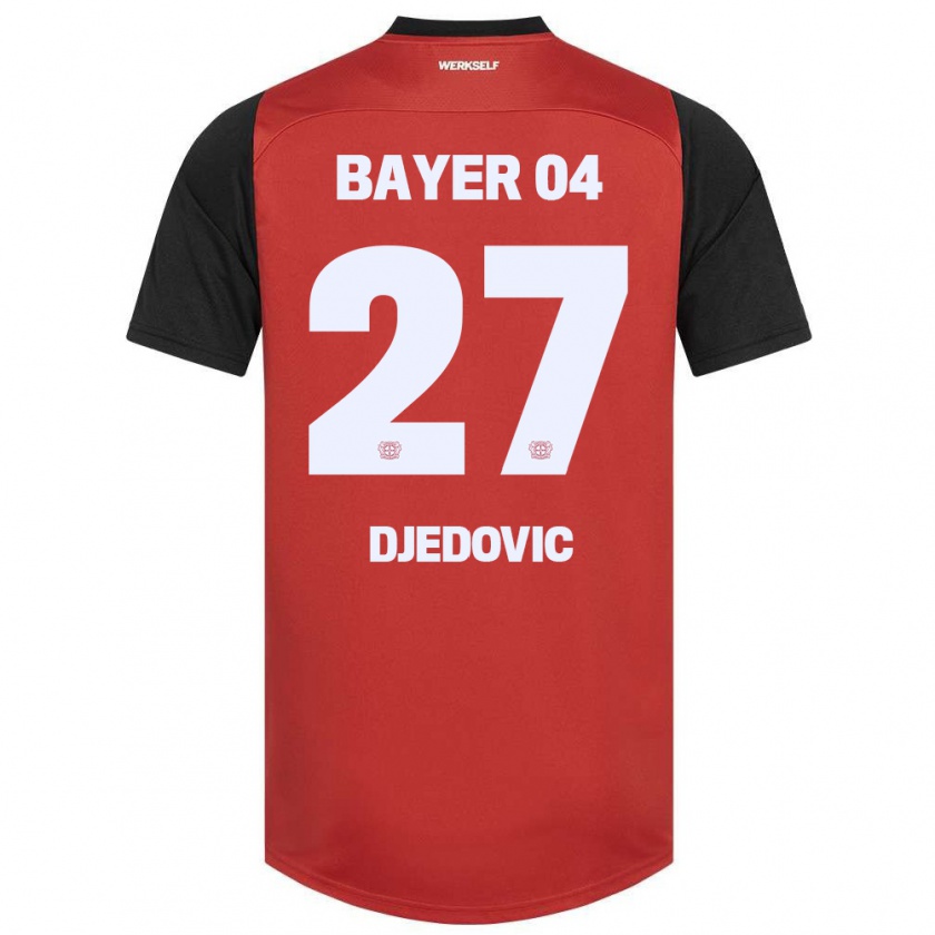 Kandiny Hombre Camiseta Seldin Djedovic #27 Rojo Negro 1ª Equipación 2024/25 La Camisa Chile