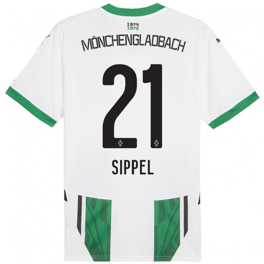 Kandiny Hombre Camiseta Tobias Sippel #21 Blanco Verde 1ª Equipación 2024/25 La Camisa Chile