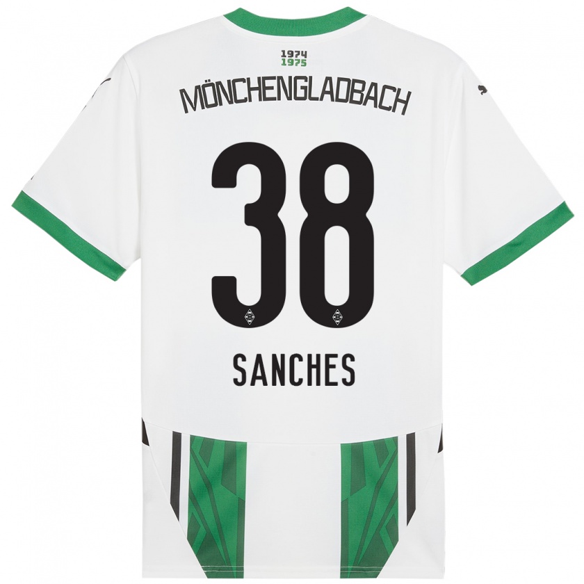 Kandiny Hombre Camiseta Yvandro Borges Sanches #38 Blanco Verde 1ª Equipación 2024/25 La Camisa Chile