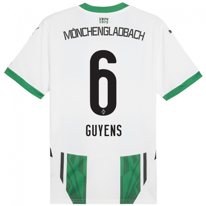 Kandiny Hombre Camiseta Emily Guyens #6 Blanco Verde 1ª Equipación 2024/25 La Camisa Chile