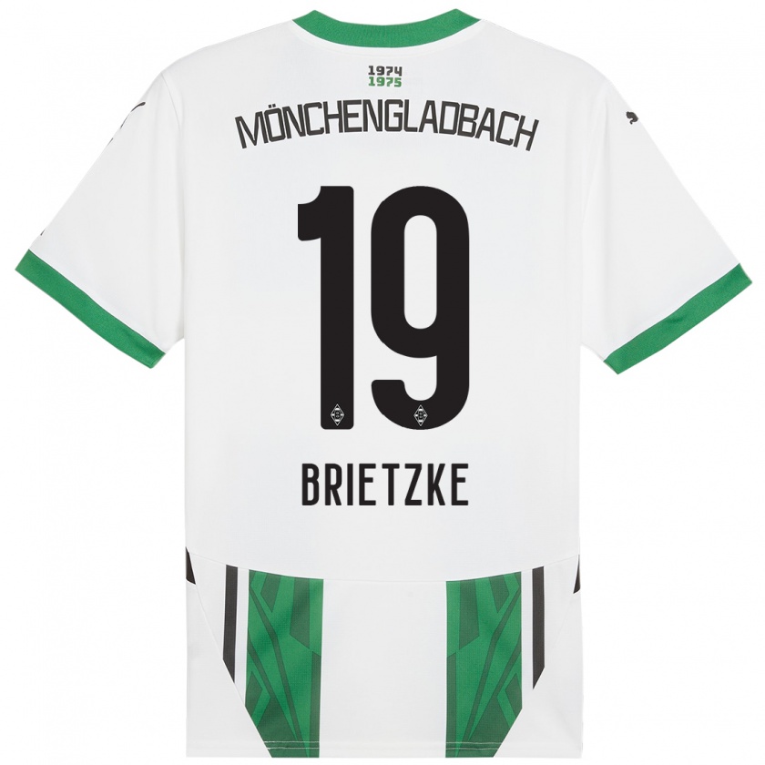 Kandiny Hombre Camiseta Yvonne Brietzke #19 Blanco Verde 1ª Equipación 2024/25 La Camisa Chile