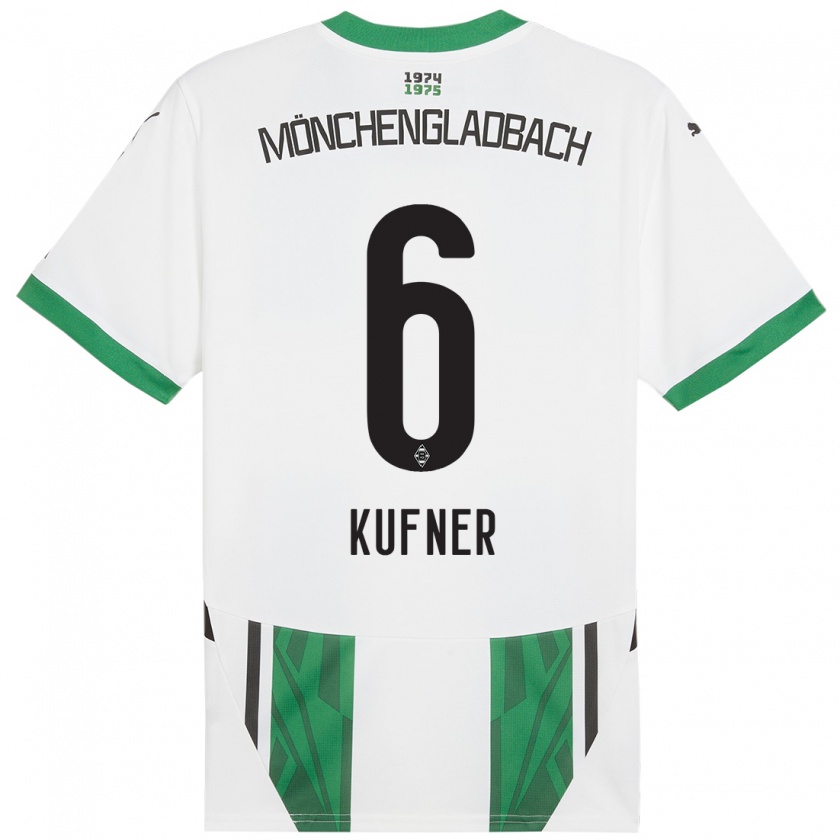 Kandiny Hombre Camiseta Anne-Catherine Kufner #6 Blanco Verde 1ª Equipación 2024/25 La Camisa Chile