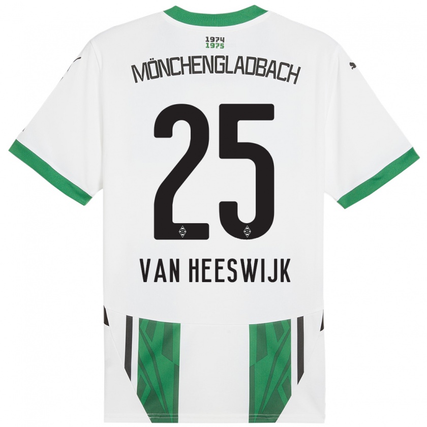 Kandiny Hombre Camiseta Amber Van Heeswijk #25 Blanco Verde 1ª Equipación 2024/25 La Camisa Chile