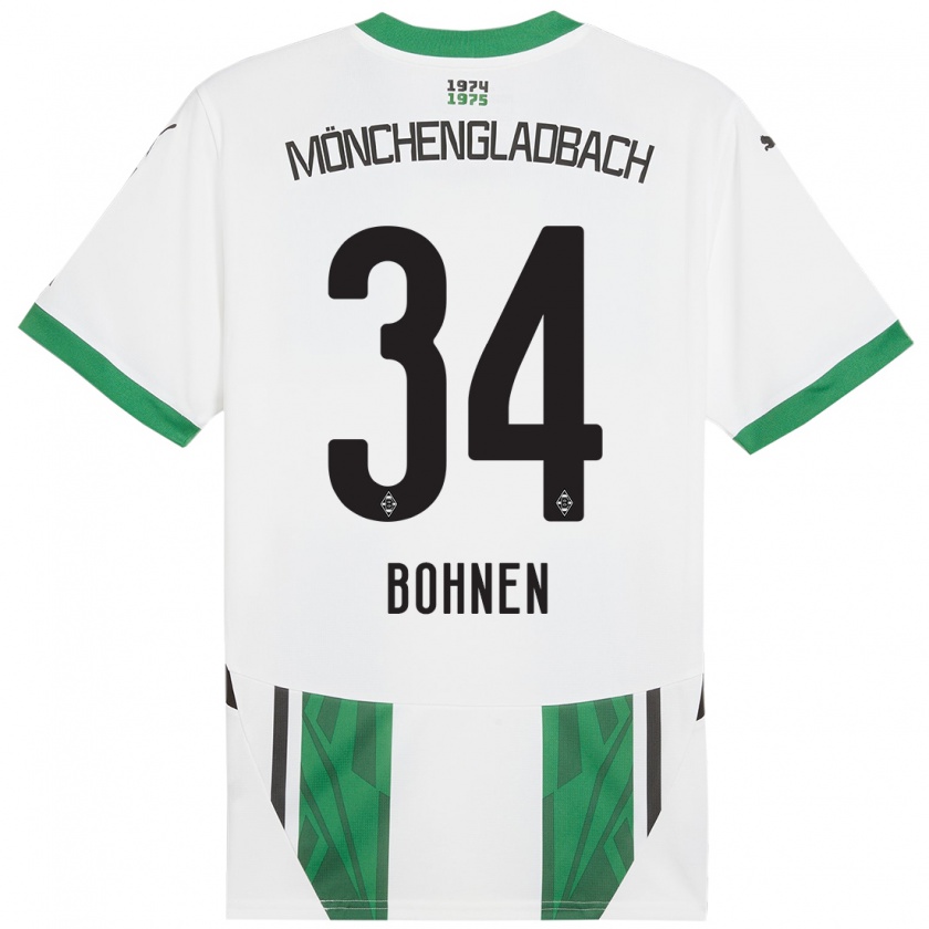 Kandiny Hombre Camiseta Bohnen #34 Blanco Verde 1ª Equipación 2024/25 La Camisa Chile