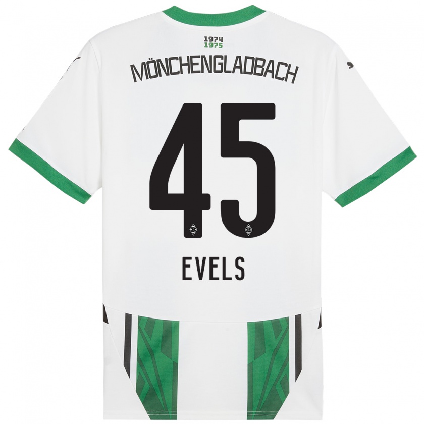 Kandiny Hombre Camiseta Emily Evels #45 Blanco Verde 1ª Equipación 2024/25 La Camisa Chile