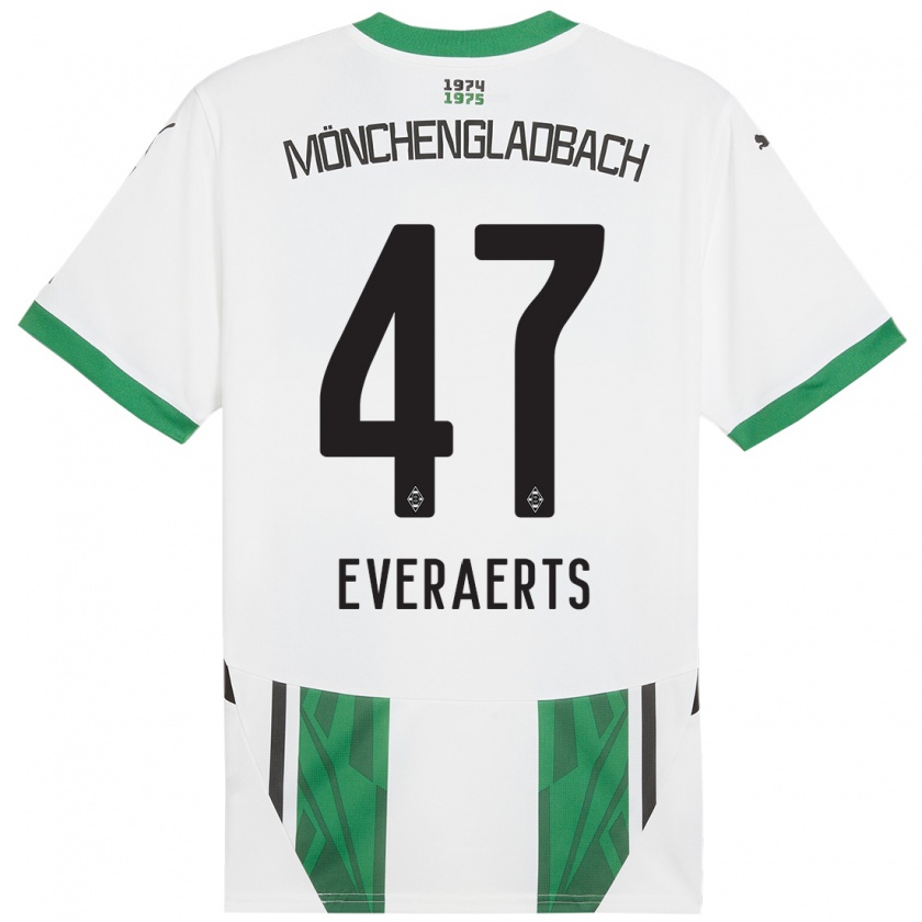 Kandiny Hombre Camiseta Kim Everaerts #47 Blanco Verde 1ª Equipación 2024/25 La Camisa Chile