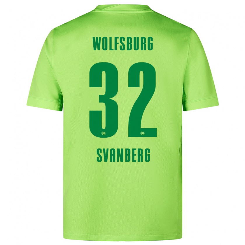 Kandiny Hombre Camiseta Mattias Svanberg #32 Verde Fluorescente 1ª Equipación 2024/25 La Camisa Chile