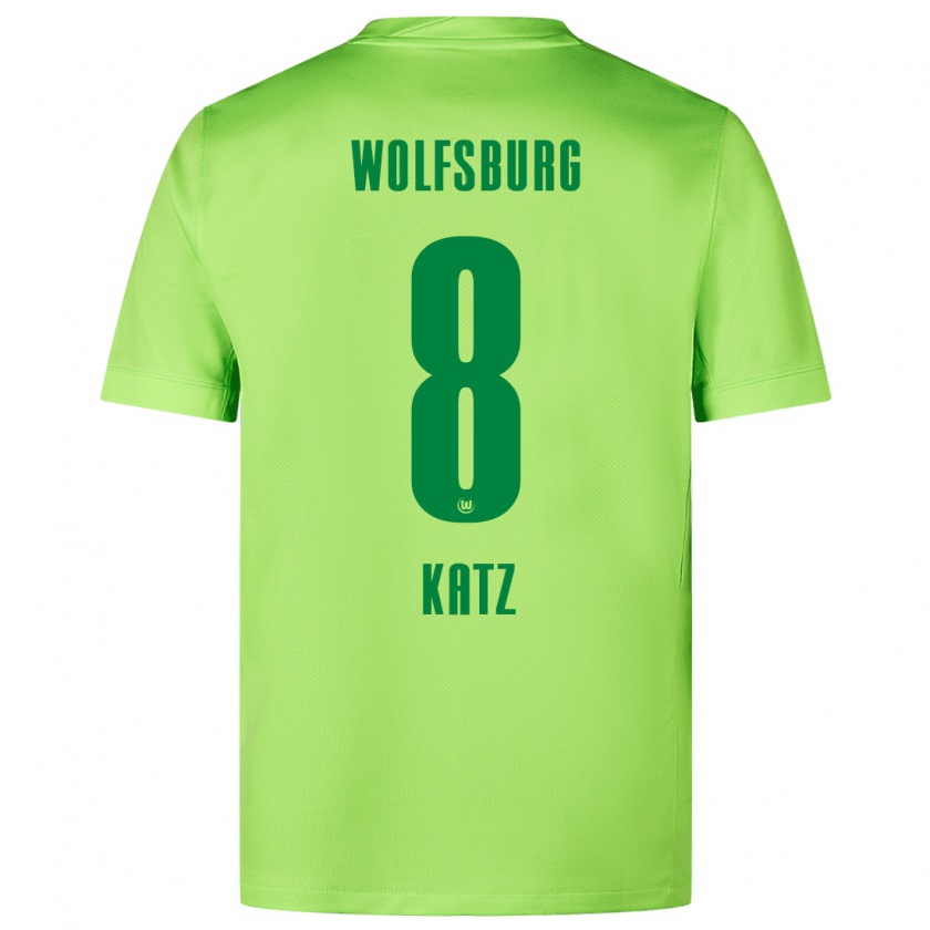 Kandiny Hombre Camiseta Bruno Katz #8 Verde Fluorescente 1ª Equipación 2024/25 La Camisa Chile