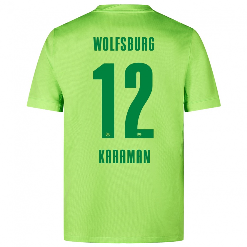 Kandiny Hombre Camiseta Tarik Karaman #12 Verde Fluorescente 1ª Equipación 2024/25 La Camisa Chile