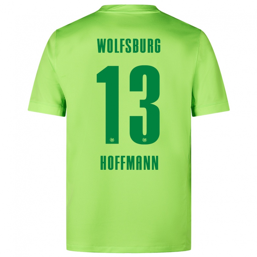 Kandiny Hombre Camiseta Nils Hoffmann #13 Verde Fluorescente 1ª Equipación 2024/25 La Camisa Chile