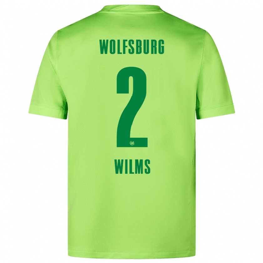 Kandiny Hombre Camiseta Lynn Wilms #2 Verde Fluorescente 1ª Equipación 2024/25 La Camisa Chile