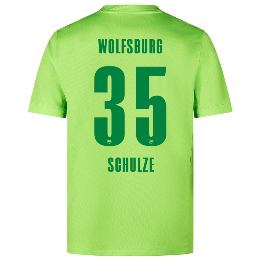 Kandiny Hombre Camiseta Philipp Schulze #35 Verde Fluorescente 1ª Equipación 2024/25 La Camisa Chile