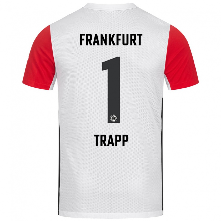 Kandiny Hombre Camiseta Kevin Trapp #1 Blanco Rojo 1ª Equipación 2024/25 La Camisa Chile