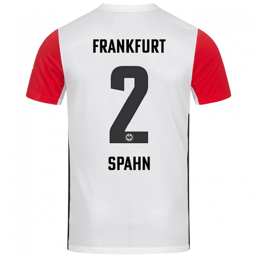 Kandiny Hombre Camiseta Maurice Spahn #2 Blanco Rojo 1ª Equipación 2024/25 La Camisa Chile