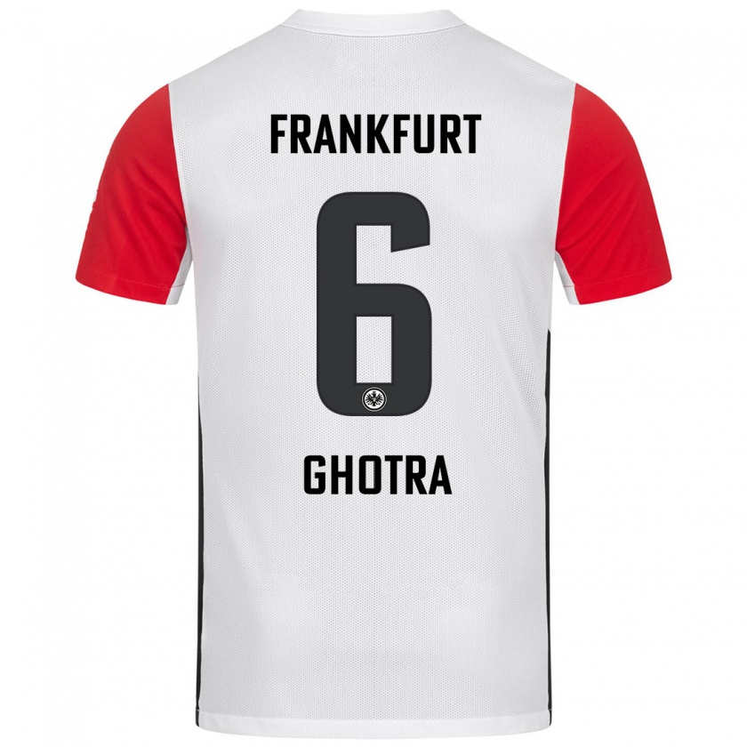 Kandiny Hombre Camiseta Harpreet Ghotra #6 Blanco Rojo 1ª Equipación 2024/25 La Camisa Chile