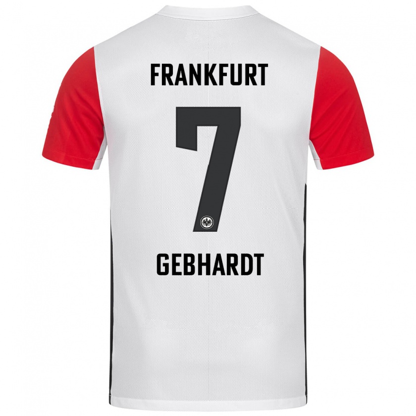 Kandiny Hombre Camiseta Luca Gebhardt #7 Blanco Rojo 1ª Equipación 2024/25 La Camisa Chile