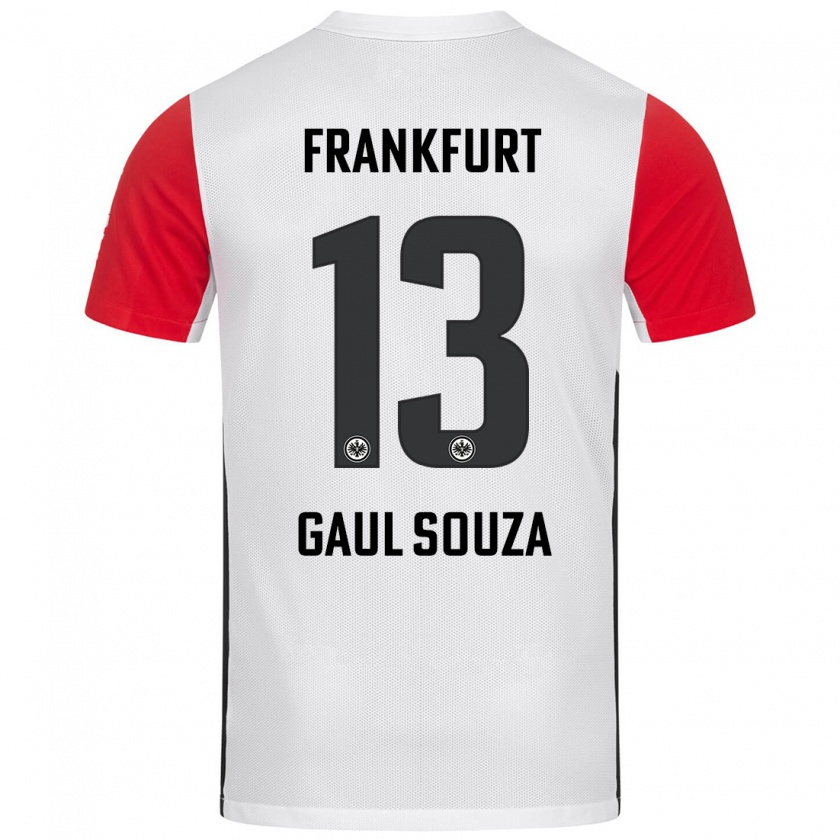 Kandiny Hombre Camiseta Alessandro Gaul Souza #13 Blanco Rojo 1ª Equipación 2024/25 La Camisa Chile