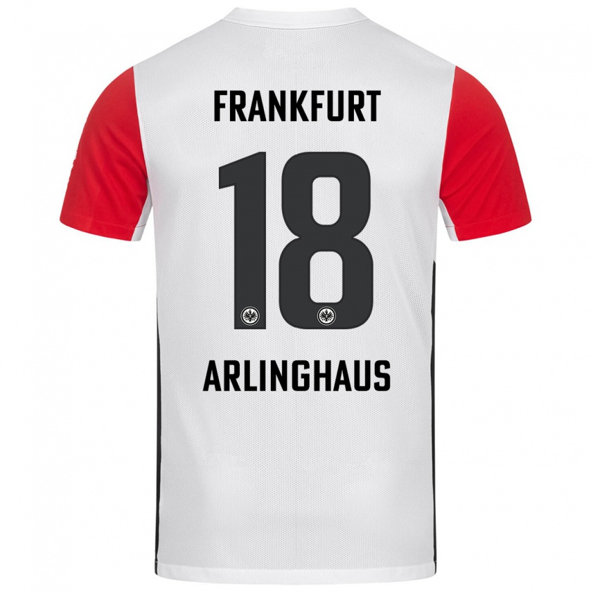 Kandiny Hombre Camiseta Max Arlinghaus #18 Blanco Rojo 1ª Equipación 2024/25 La Camisa Chile