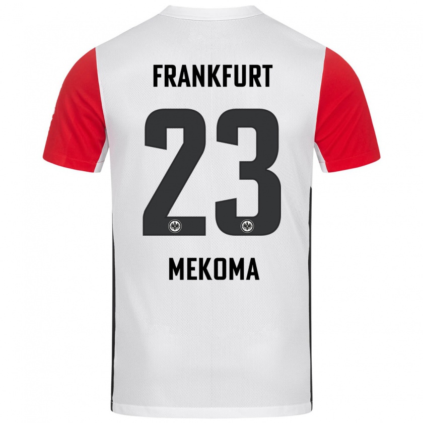 Kandiny Hombre Camiseta Jamal Mekoma #23 Blanco Rojo 1ª Equipación 2024/25 La Camisa Chile