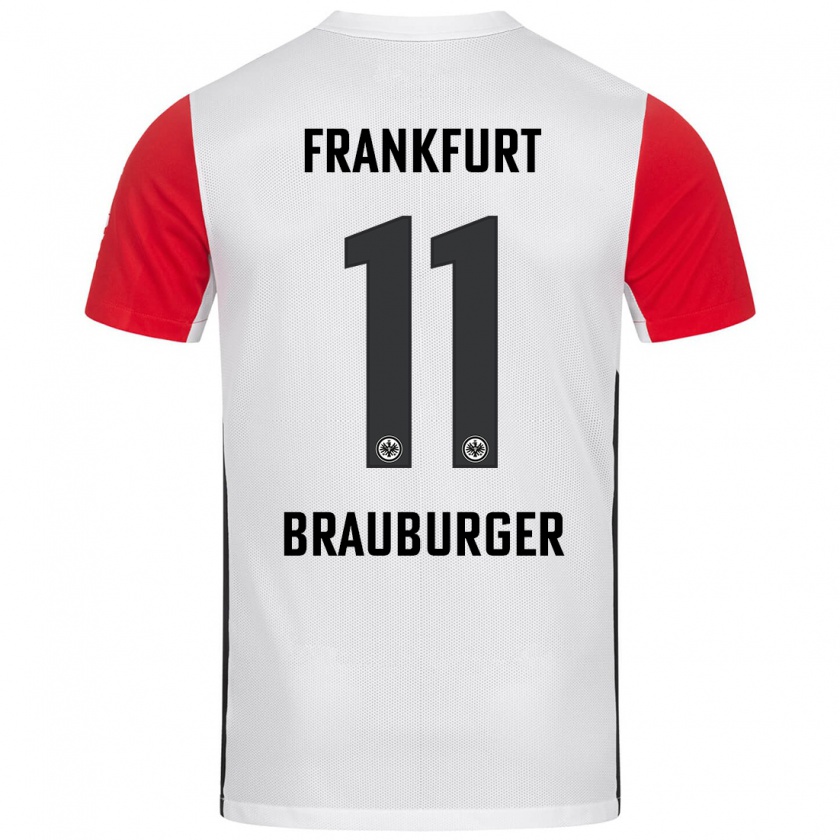 Kandiny Hombre Camiseta Maximilian Brauburger #11 Blanco Rojo 1ª Equipación 2024/25 La Camisa Chile