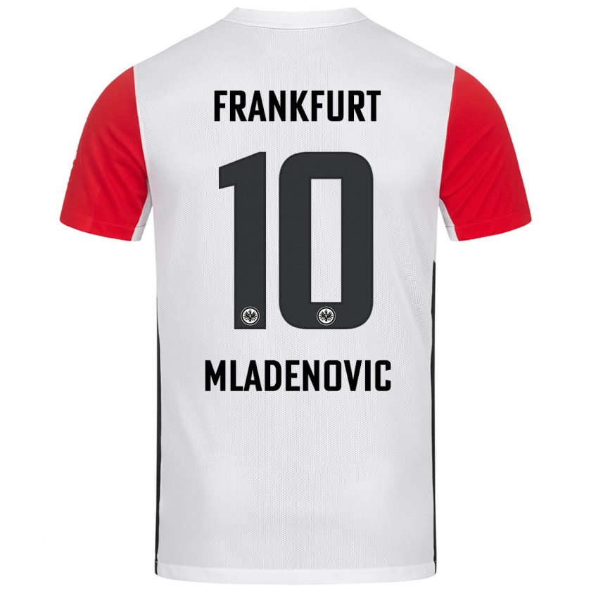 Kandiny Hombre Camiseta Marko Mladenovic #10 Blanco Rojo 1ª Equipación 2024/25 La Camisa Chile