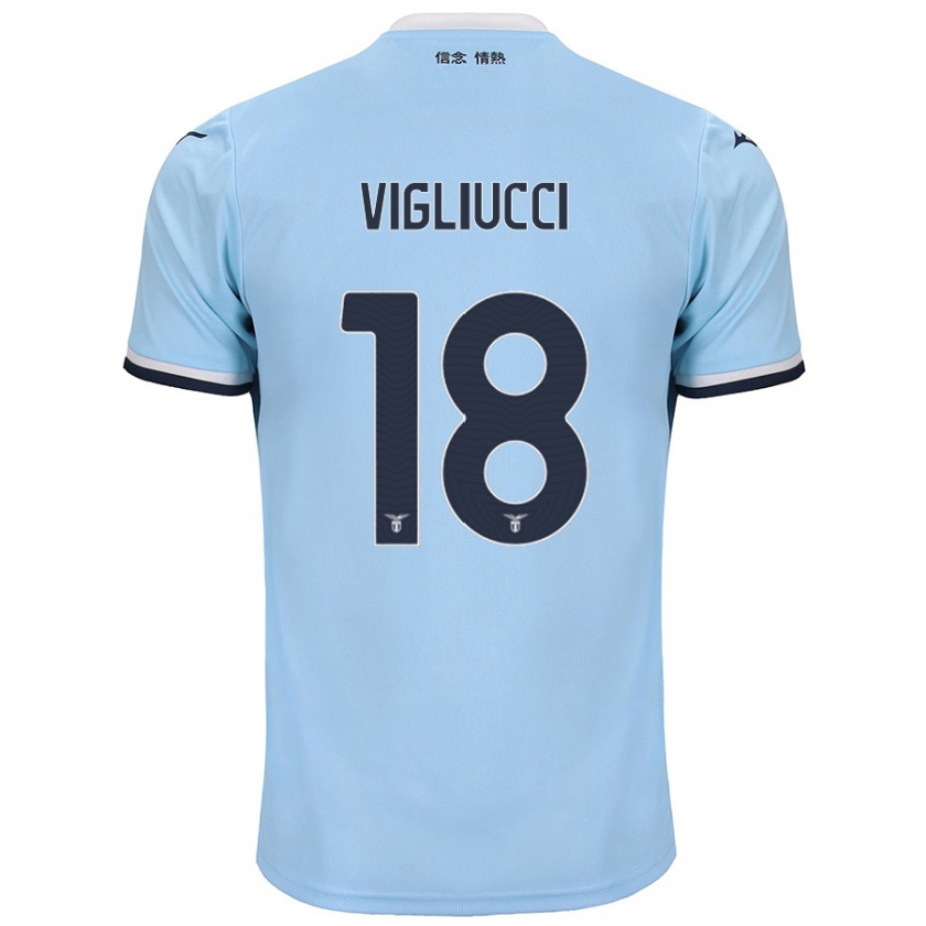 Kandiny Hombre Camiseta Chiara Vigliucci #18 Azul 1ª Equipación 2024/25 La Camisa Chile