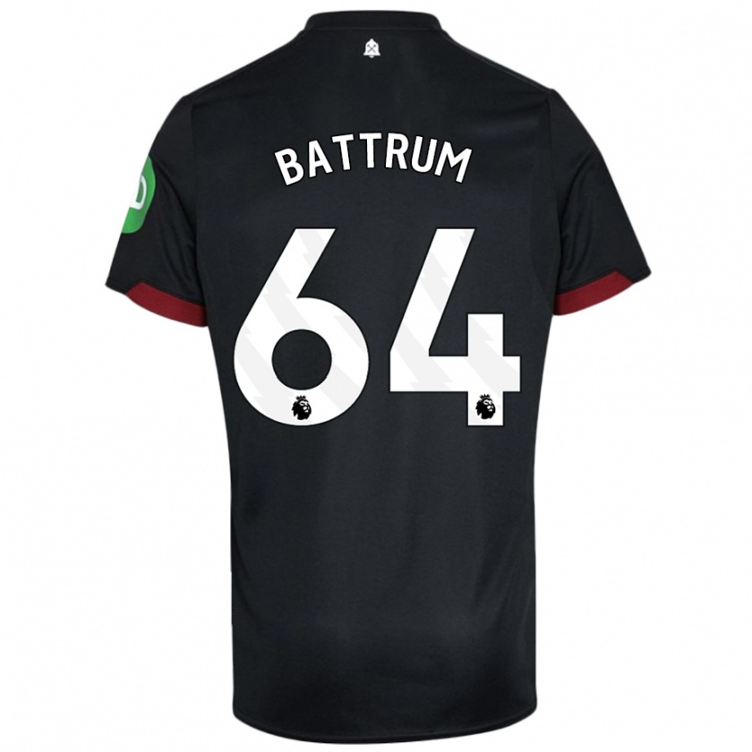 Kandiny Hombre Camiseta Ryan Battrum #64 Negro Blanco 2ª Equipación 2024/25 La Camisa Chile