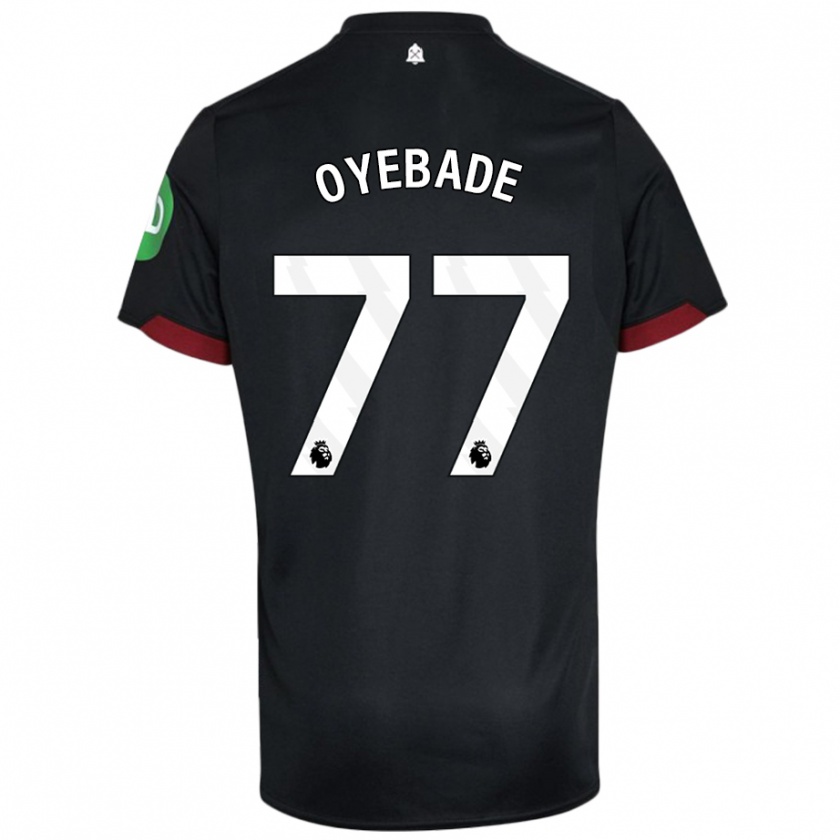 Kandiny Hombre Camiseta Rayan Oyebade #77 Negro Blanco 2ª Equipación 2024/25 La Camisa Chile