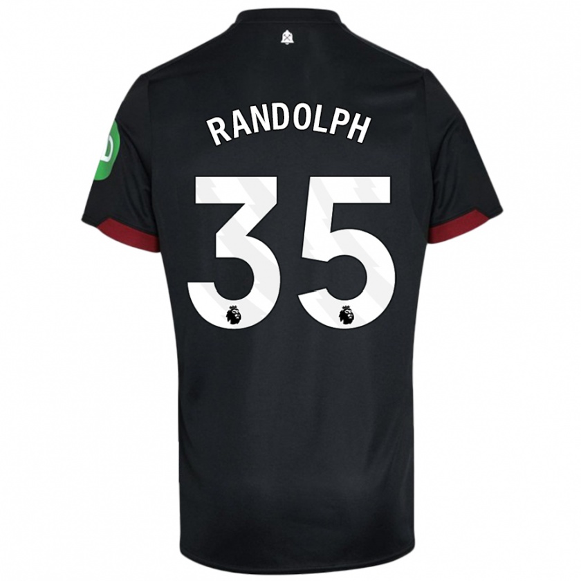 Kandiny Hombre Camiseta Darren Randolph #35 Negro Blanco 2ª Equipación 2024/25 La Camisa Chile