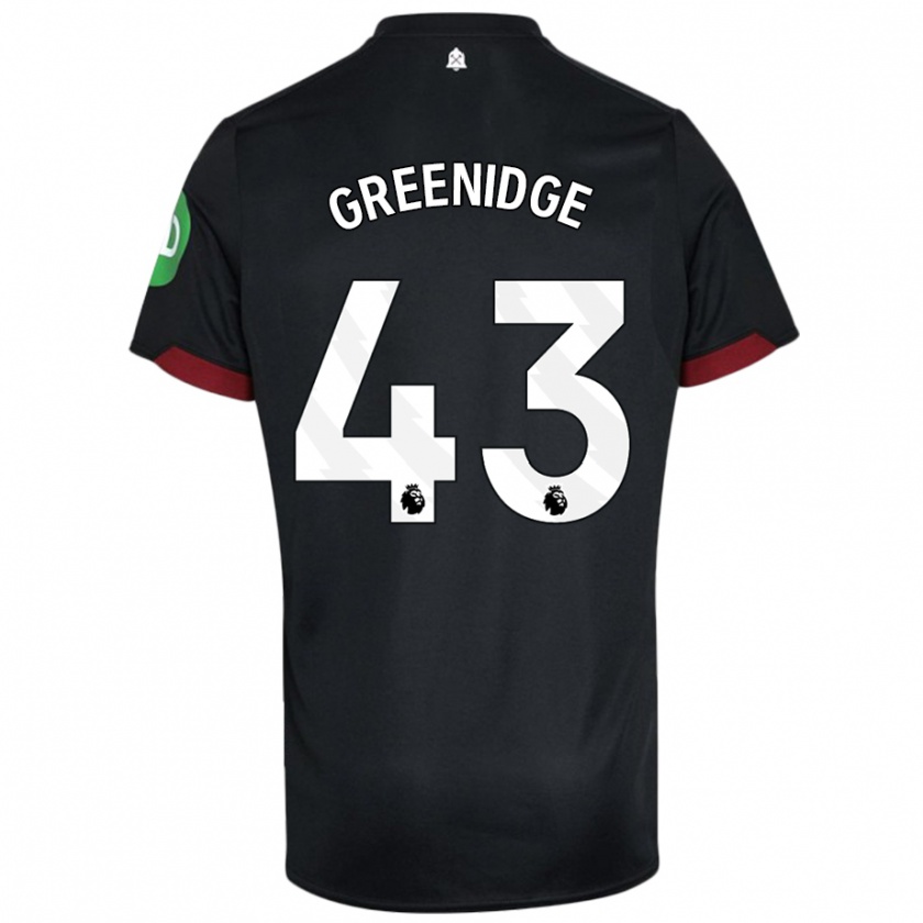 Kandiny Hombre Camiseta Will Greenidge #43 Negro Blanco 2ª Equipación 2024/25 La Camisa Chile