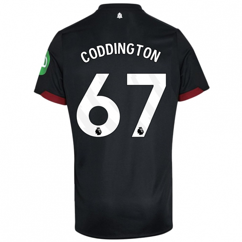 Kandiny Hombre Camiseta Remy Coddington #67 Negro Blanco 2ª Equipación 2024/25 La Camisa Chile