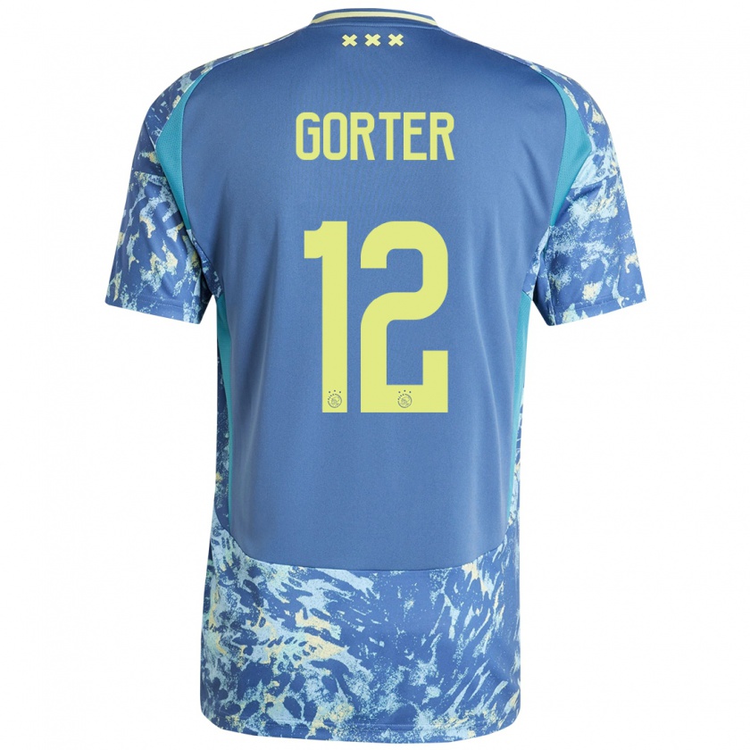 Kandiny Hombre Camiseta Jay Gorter #12 Gris Azul Amarillo 2ª Equipación 2024/25 La Camisa Chile