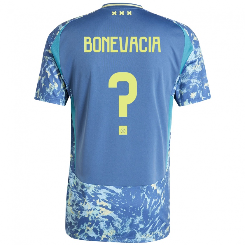 Kandiny Hombre Camiseta Giuliano Bonevacia #0 Gris Azul Amarillo 2ª Equipación 2024/25 La Camisa Chile