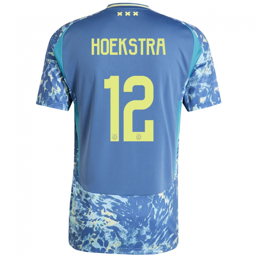 Kandiny Hombre Camiseta Isabelle Hoekstra #12 Gris Azul Amarillo 2ª Equipación 2024/25 La Camisa Chile