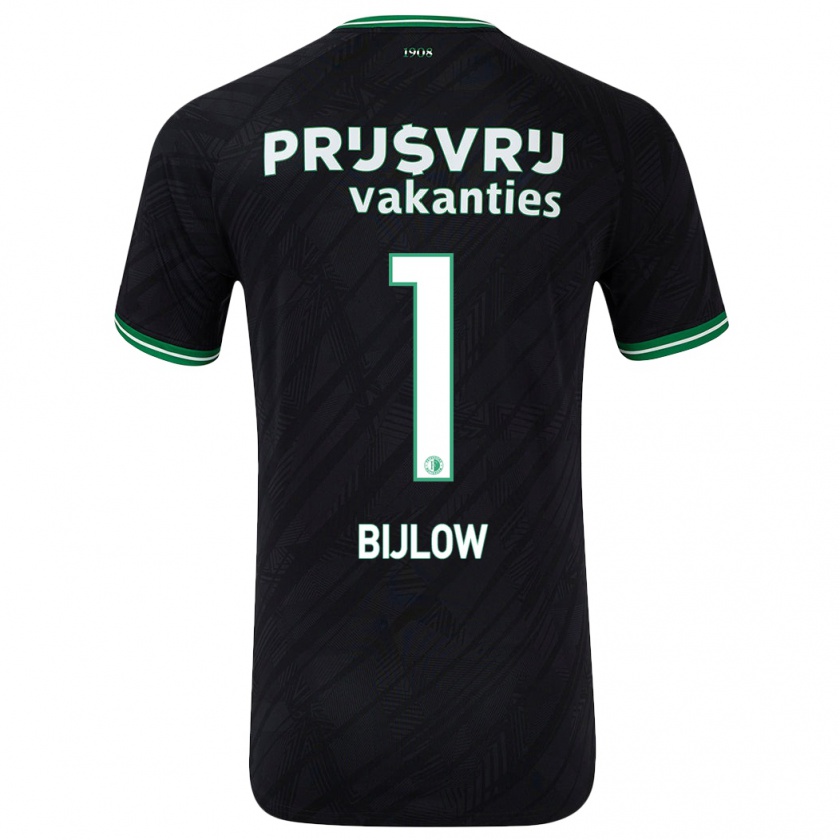 Kandiny Hombre Camiseta Justin Bijlow #1 Negro Verde 2ª Equipación 2024/25 La Camisa Chile