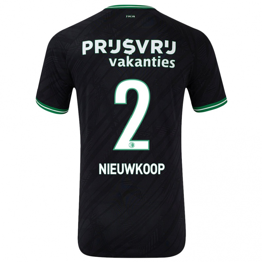 Kandiny Hombre Camiseta Bart Nieuwkoop #2 Negro Verde 2ª Equipación 2024/25 La Camisa Chile