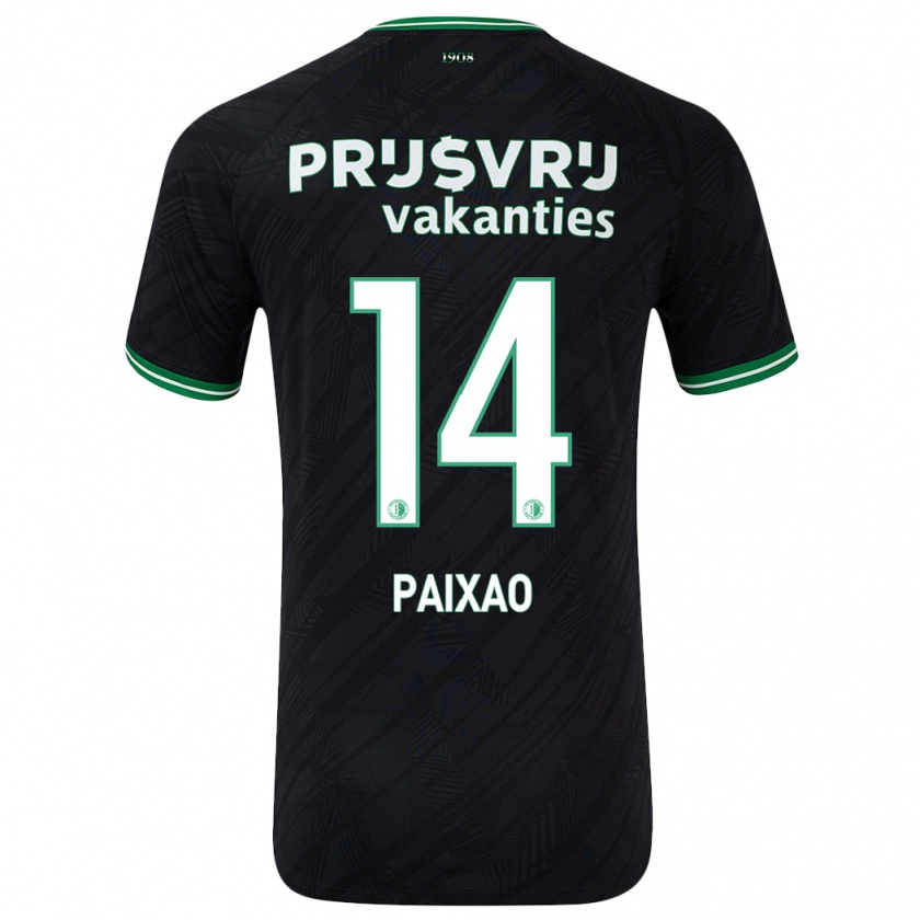 Kandiny Hombre Camiseta Igor Paixão #14 Negro Verde 2ª Equipación 2024/25 La Camisa Chile