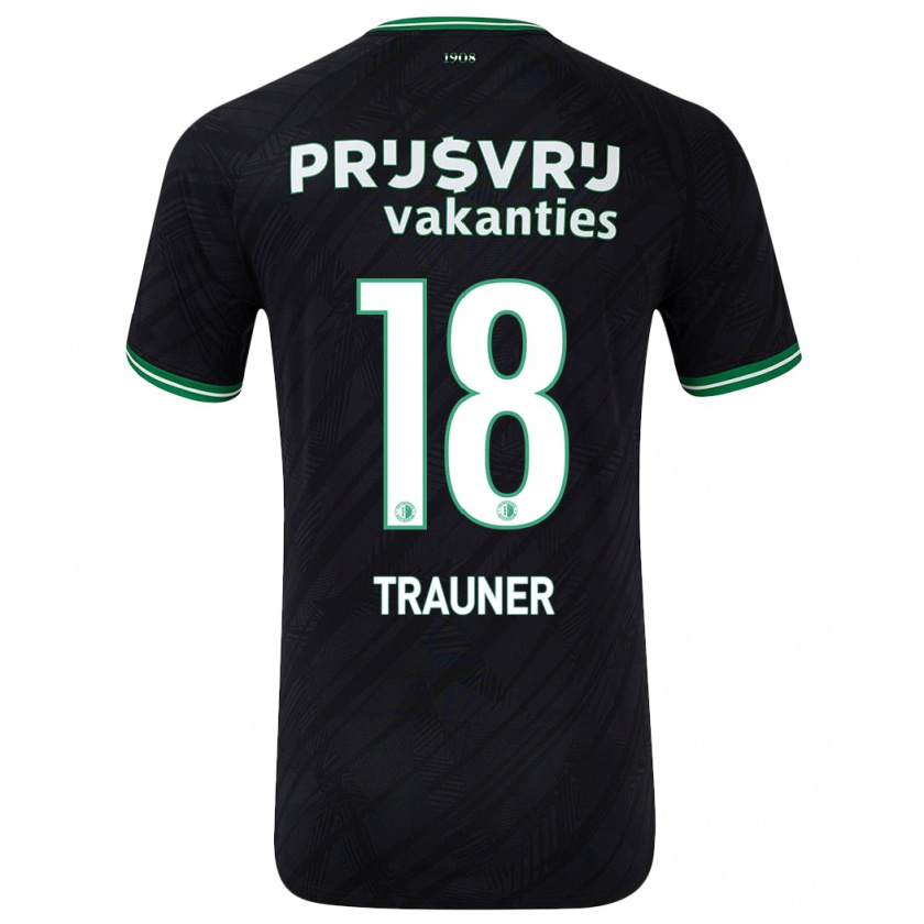 Kandiny Hombre Camiseta Gernot Trauner #18 Negro Verde 2ª Equipación 2024/25 La Camisa Chile