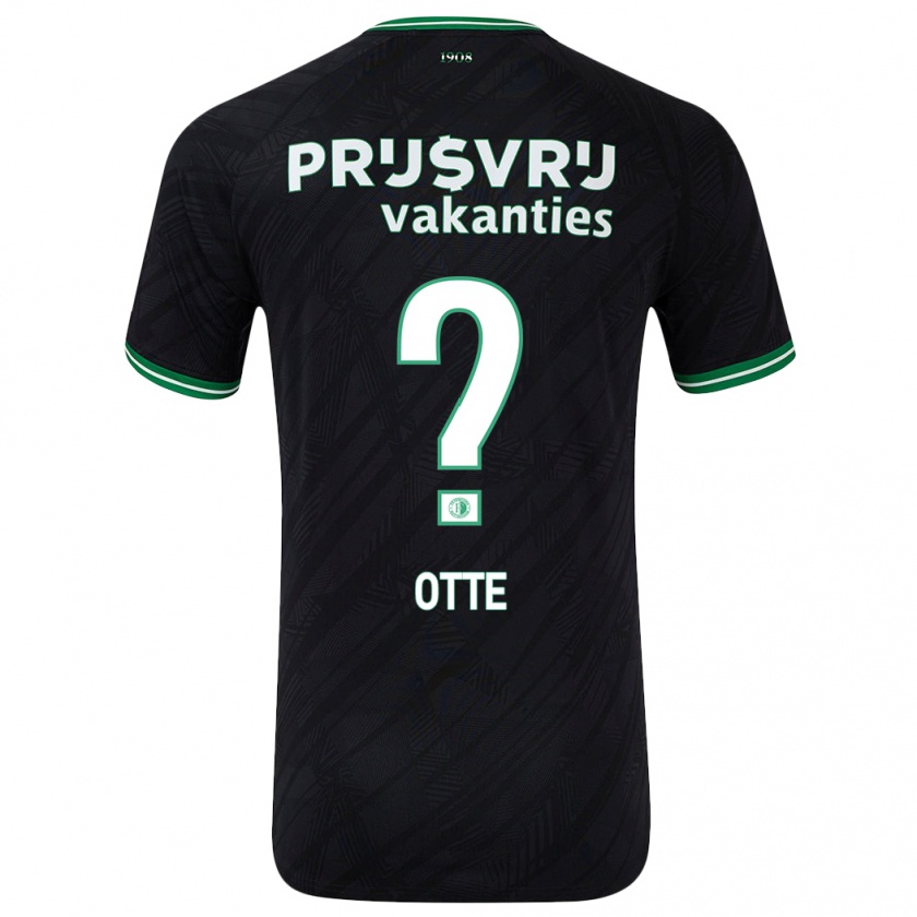 Kandiny Hombre Camiseta Björn Otte #0 Negro Verde 2ª Equipación 2024/25 La Camisa Chile